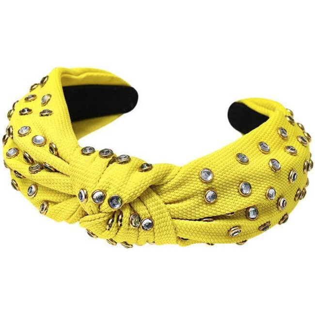Crystal Studded Knot Headband, Yellow