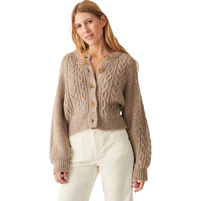 Women's Frost Cropped Cable Pattern Cardigan



, Beige