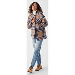 Women's Cotswold Shirt Jacket , Brown - Faherty Jackets & Coats