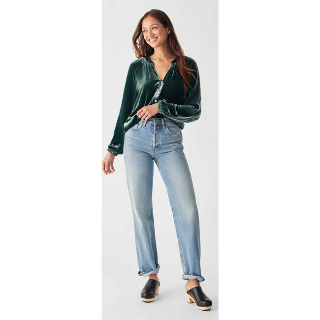 Women's Vintage Silk Velvet Naomi Top



, Green - Blouses - 3