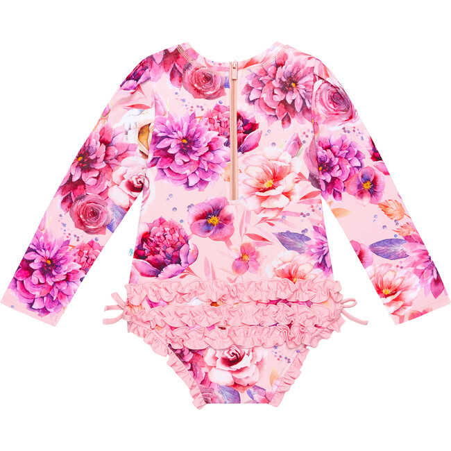 Amira Long Sleeve Ruffled Rash Guard Swimsuit
