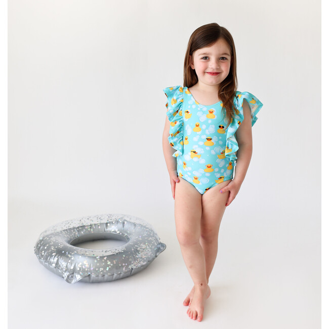 Ducky One Piece Ruffled Flutter Sleeve Swimsuit - One Pieces - 4
