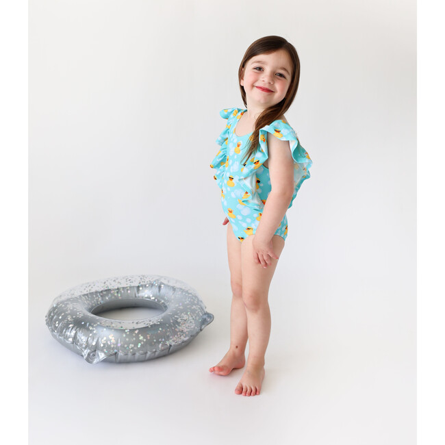 Ducky One Piece Ruffled Flutter Sleeve Swimsuit - One Pieces - 5