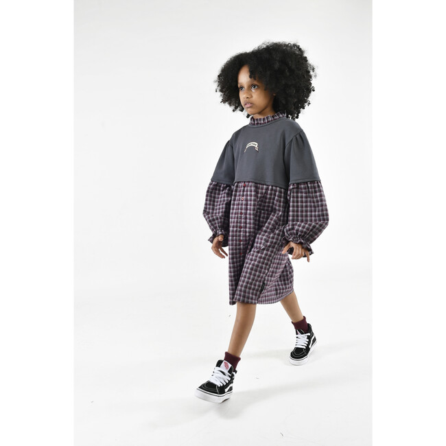 Late Dress, Check small/Dark GREY - Dresses - 2