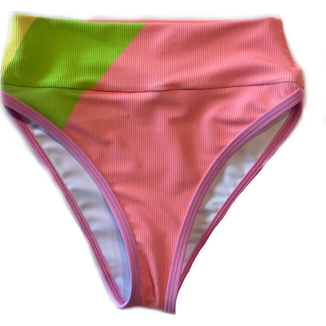 Women's Kiawah Bikini Bottom, Neon Wave Print/Sherbet