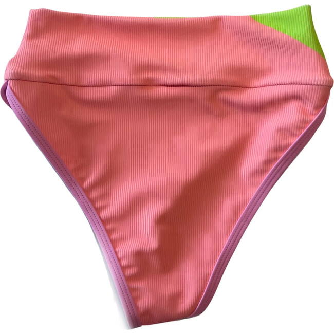 Women's Kiawah Bikini Bottom, Neon Wave Print/Sherbet