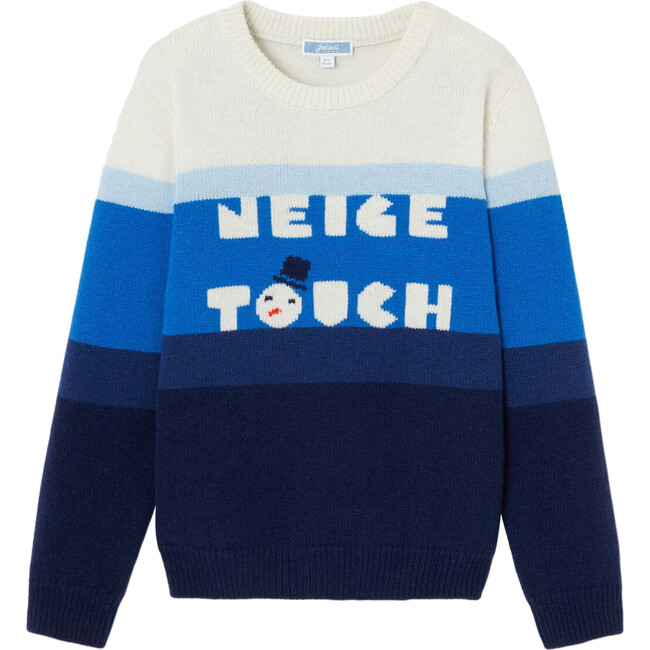 Wool Sweater, Blue Multi - Sweaters - 1