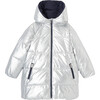 Reversible Down Jacket, Silver - Jackets - 1 - thumbnail