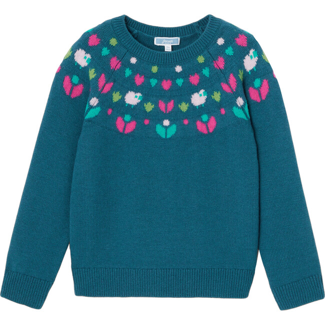Jacquard Sweater, Spring Blue