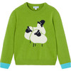 Intarsia Sheep Sweater, Olive Green - Sweaters - 1 - thumbnail