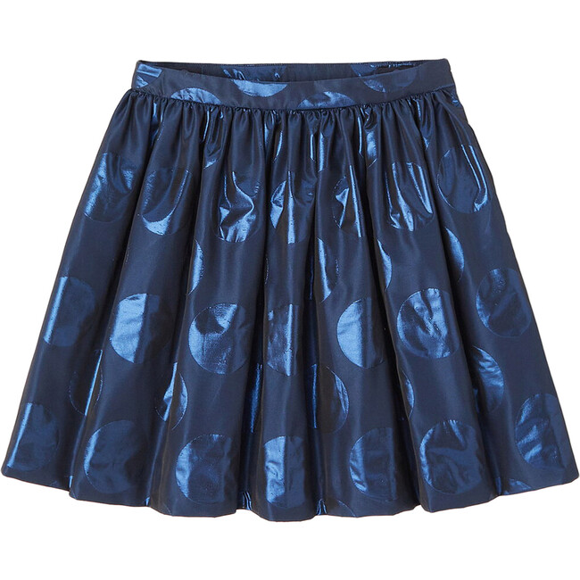 Jacquard Skirt, Navy Blue - Skirts - 1
