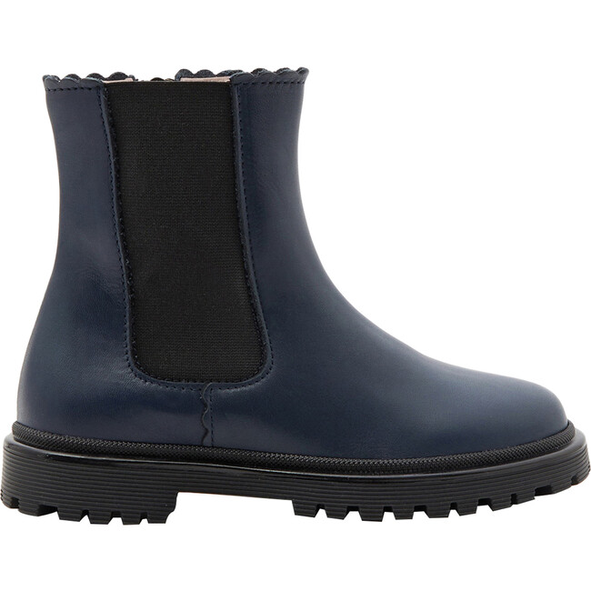 Chelsea Smooth Leather Boots, Navy Blue - Boots - 1