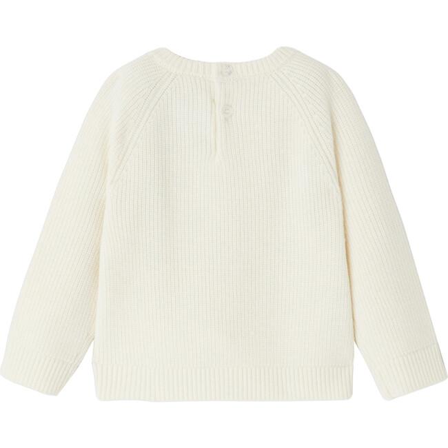 Baby Wool Sweater, White Cotton