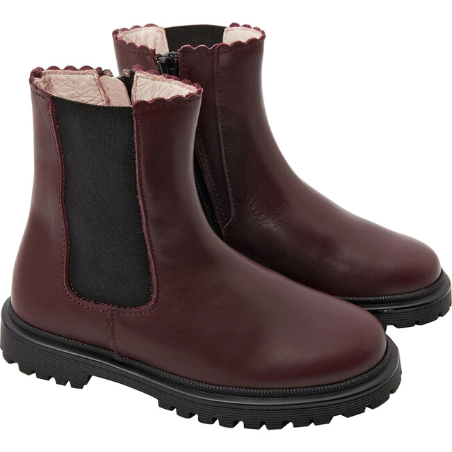 Chelsea Smooth Leather Boots, Burgundy - Boots - 2