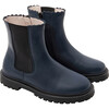 Chelsea Smooth Leather Boots, Navy Blue - Boots - 2 - thumbnail