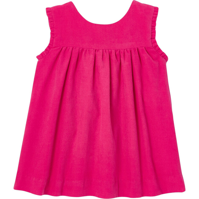 Baby Velour Dress, Geranium - Dresses - 1