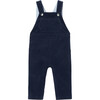 Baby Velour Overalls, Navy Blue - Overalls - 1 - thumbnail