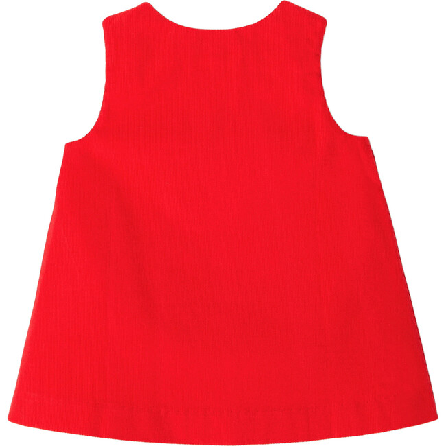 Baby Velour Pinafore Dress, Lacquered Red