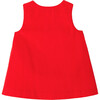 Baby Velour Pinafore Dress, Lacquered Red - Dresses - 2