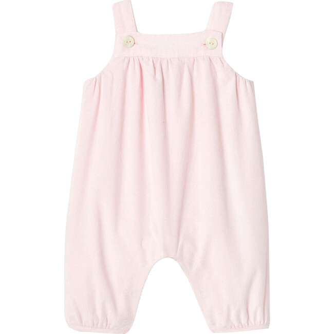 Baby Velour Overalls, Pale Pink - Overalls - 1