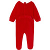 Baby Velour Pajamas, Scarlet Red - Pajamas - 2