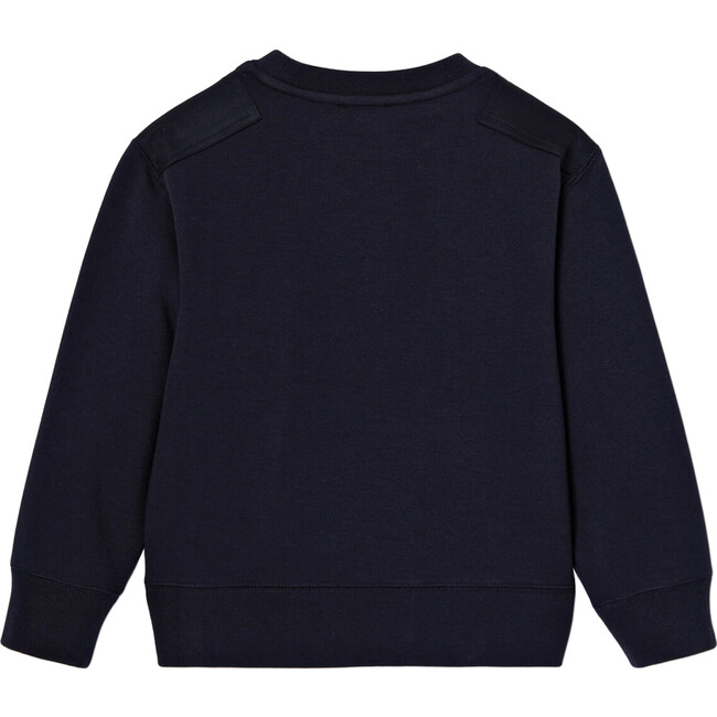 Sweatshirt With Inscription, Navy Blue - Sweatshirts - 2