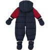 Baby Snowsuit, Navy Red - Snowsuits - 2