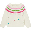 Baby Jacquard Sweater, White Cotton - Sweaters - 1 - thumbnail