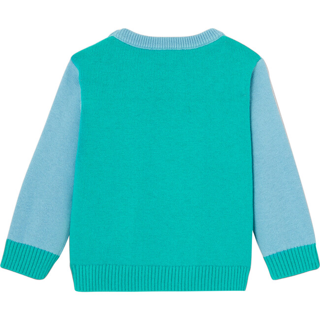 Baby Intarsia Dog Sweater, Water Blue