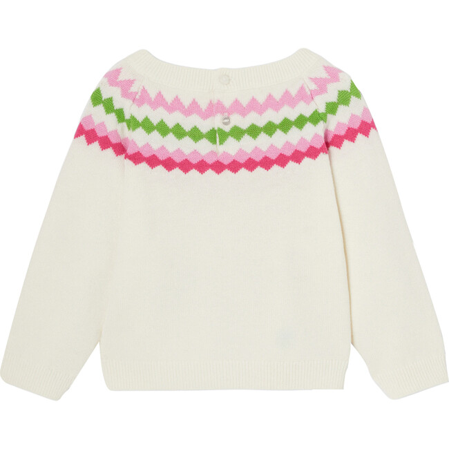 Baby Jacquard Sweater, White Cotton