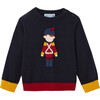 Baby Intarsia Pattern Sweater, Navy Blue - Sweaters - 1 - thumbnail