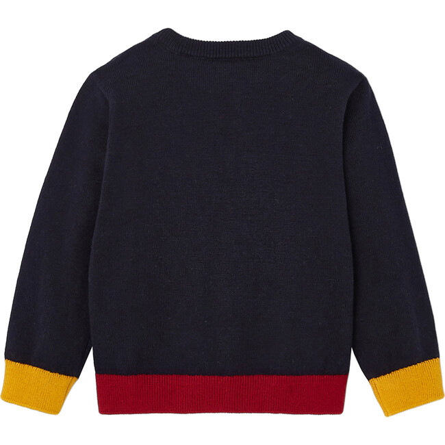 Baby Intarsia Pattern Sweater, Navy Blue