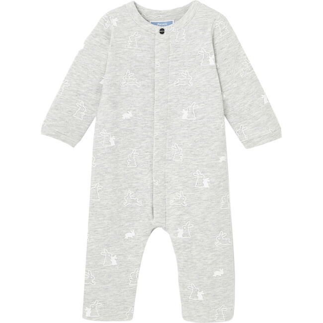 Fleece Baby Pajamas, Grey White