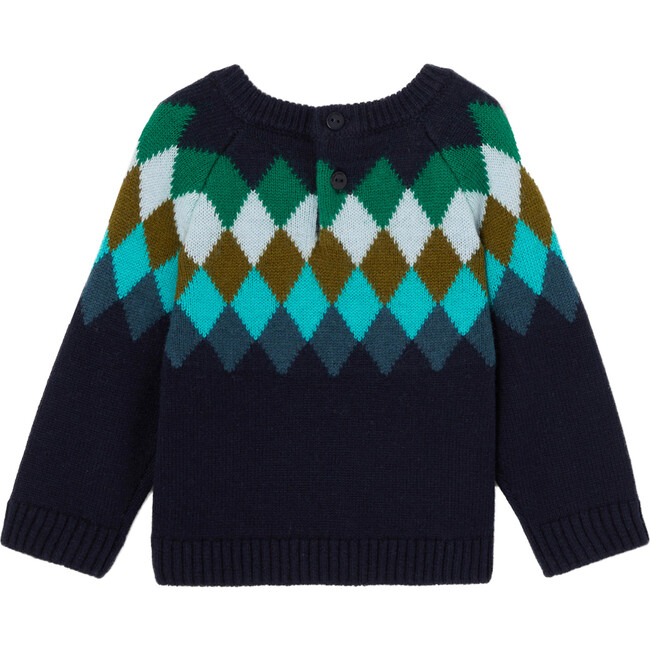 Baby Jacquard Sweater, Navy Blue