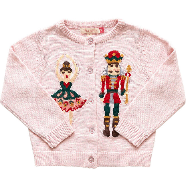 Holiday Sweater With Glittering Buttons, Nutcracker - Sweaters - 1