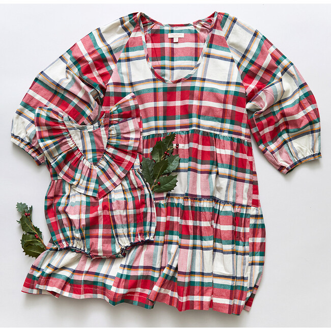 Women's Michelle Scoop Neck Dress, Holiday Tartan - Dresses - 4