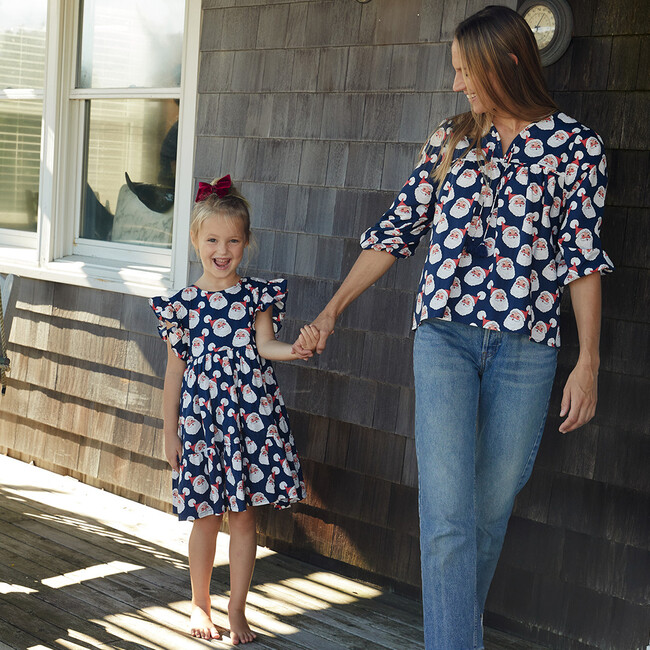 Women's Jade Top With Tassel Details, Navy Santas - Shirts - 2