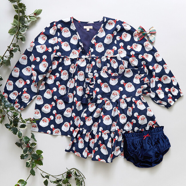 Women's Jade Top With Tassel Details, Navy Santas - Shirts - 3