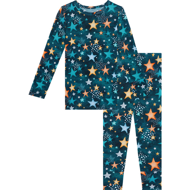 Rogan Long Sleeve Basic Pajama Set, Navy - Two Pieces - 1