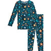 Rogan Long Sleeve Basic Pajama Set, Navy - Two Pieces - 1 - thumbnail
