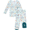 Briella Tie Front Kimono Set, Blue - Two Pieces - 1 - thumbnail
