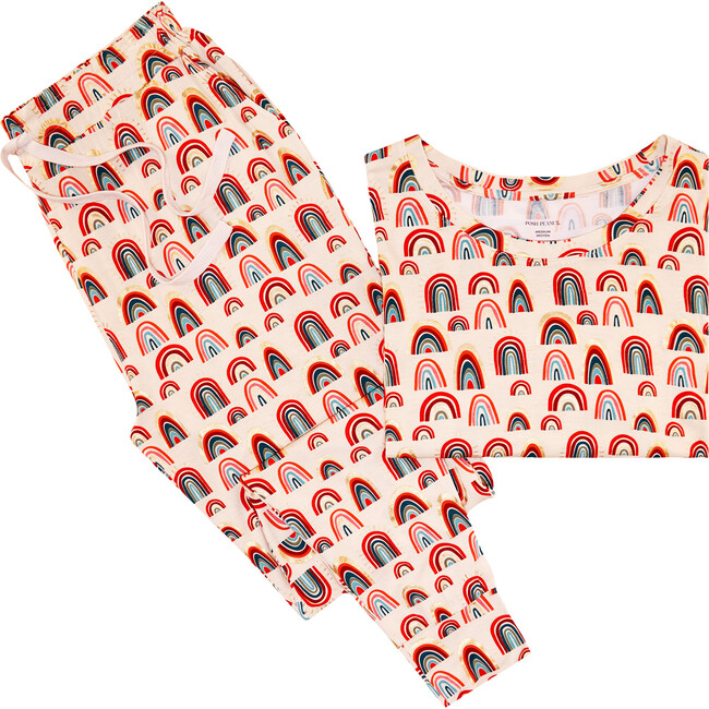 Women's Skyla Long Sleeve Scoop Neck & Jogger Pajama Set, Beige