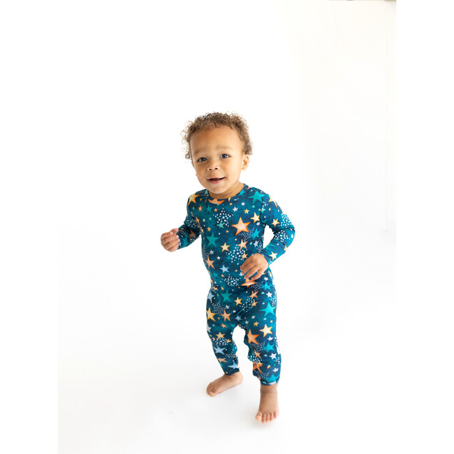 Rogan Long Sleeve Basic Romper, Navy - Rompers - 3