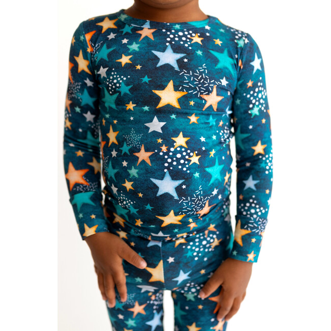 Rogan Long Sleeve Basic Pajama Set, Navy - Two Pieces - 3