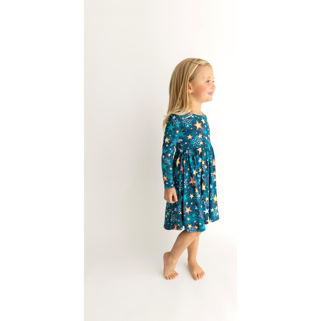 Rogan Long Sleeve Basic Twirl Dress, Navy - Dresses - 3