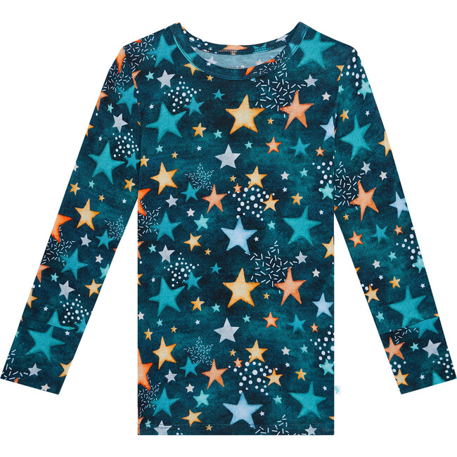 Rogan Long Sleeve Basic Pajama Set, Navy - Two Pieces - 5