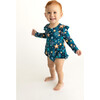 Rogan Long Sleeve Ruffled Bubble Romper, Navy - Rompers - 2
