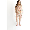 Women's Skyla Long Sleeve Scoop Neck & Jogger Pajama Set, Beige - Two Pieces - 4