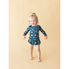 Rogan Long Sleeve Basic Twirl Skirt Bodysuit, Navy - Onesies - 2