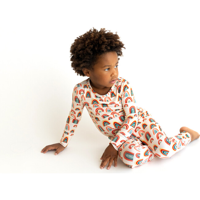 Skyla Long Sleeve Basic Pajama Set, Beige - Two Pieces - 5